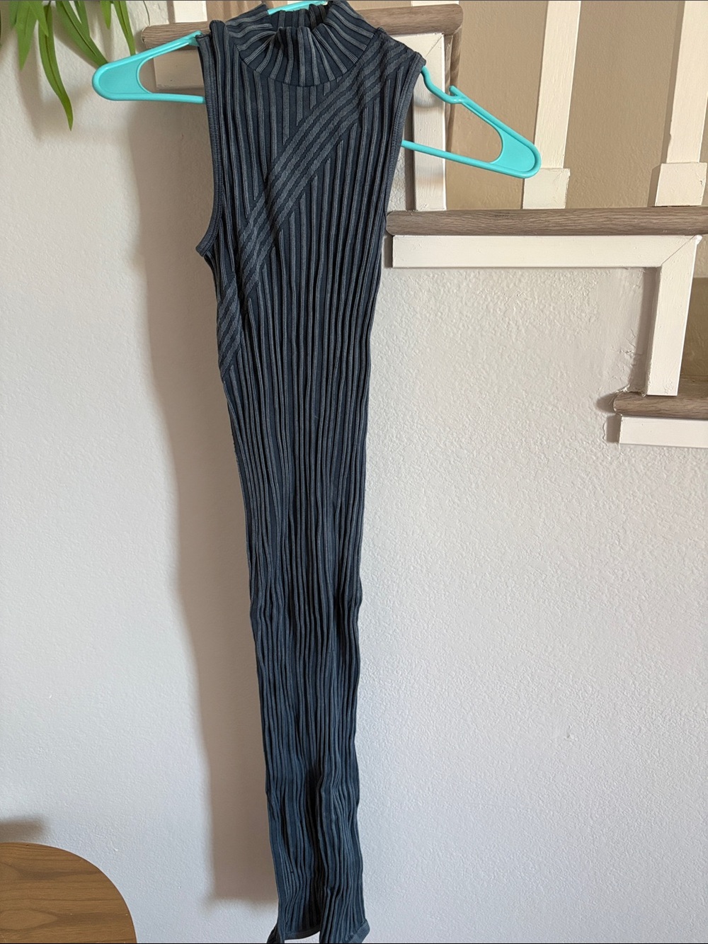Forever 21 Black Ribbed Sleeveless Mock Neck Dress